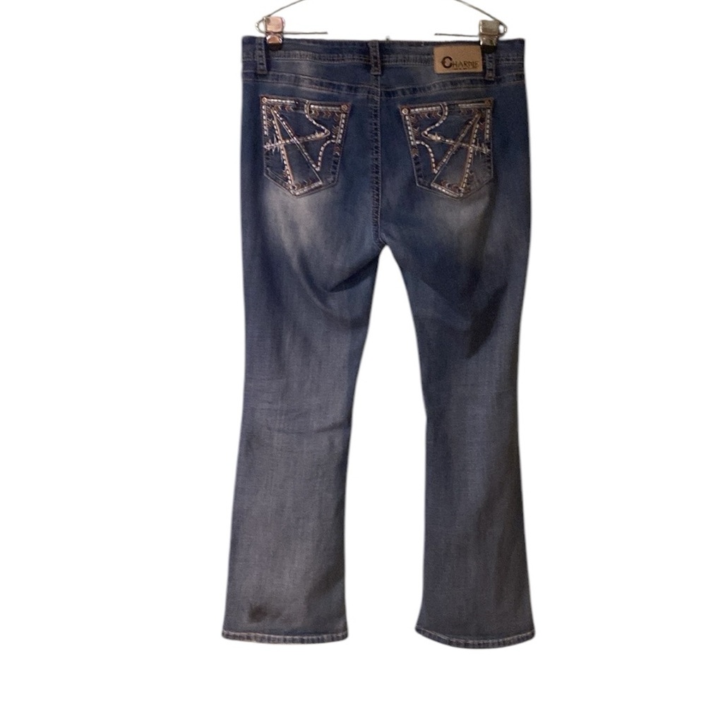 Charme Distressed Jeans With Decorative Pockets Size 34, Western, Rocker, Boho - Picture 5 of 12